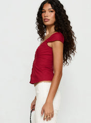 Transcendence Button Up Top Red
