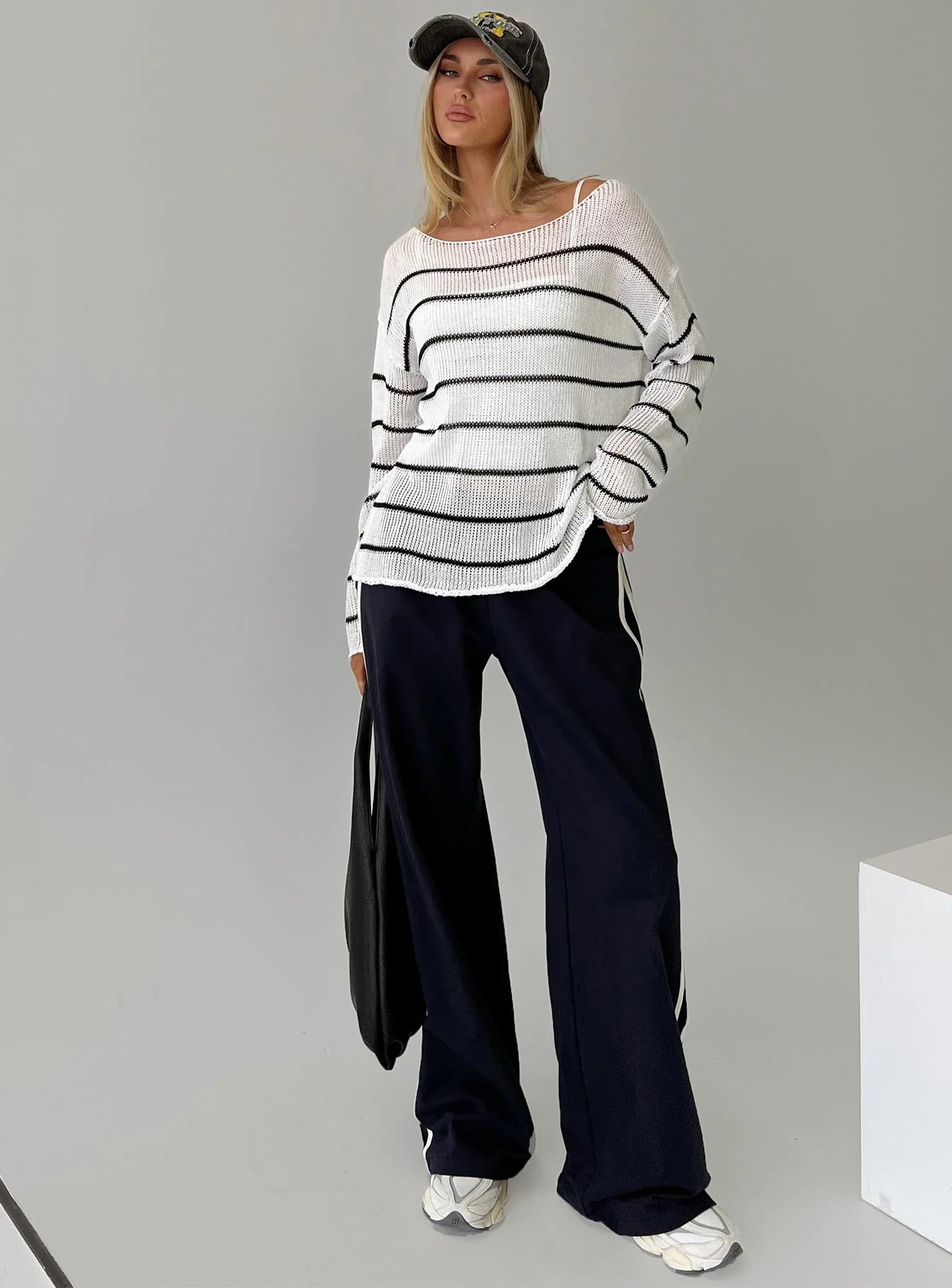 Alperton Knit Sweater Cream Stripe