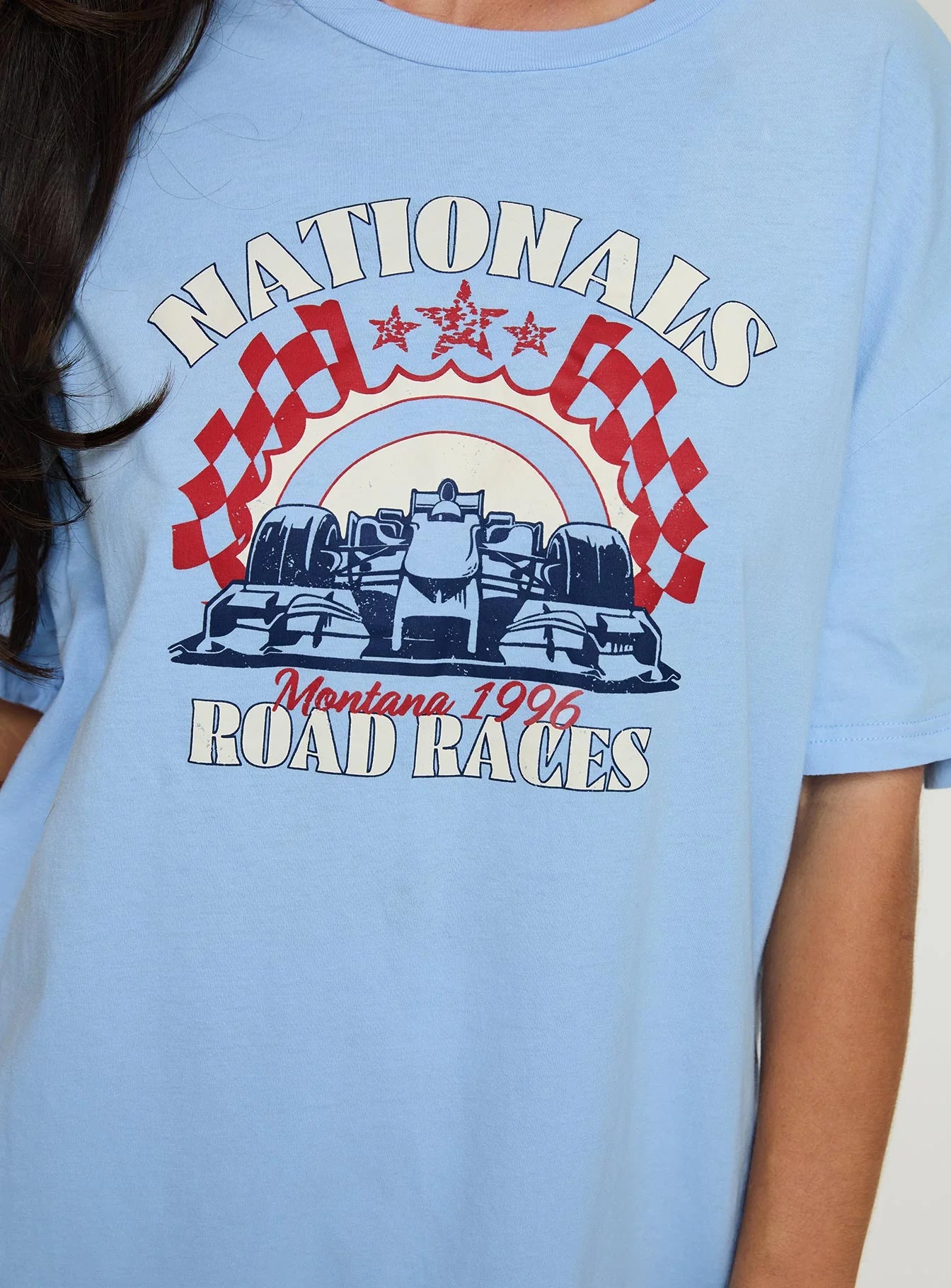 Races 1996 Oversized Tee Blue