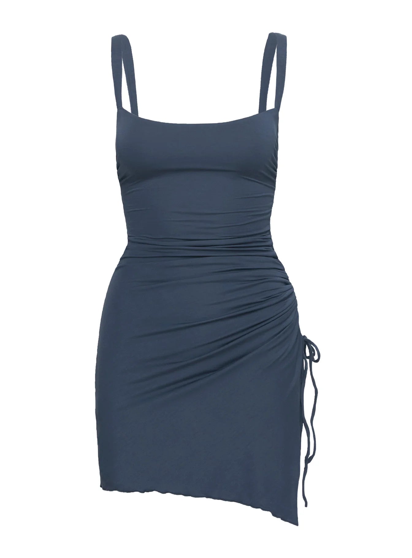 Melda Square Neck Mini Dress Navy Petite