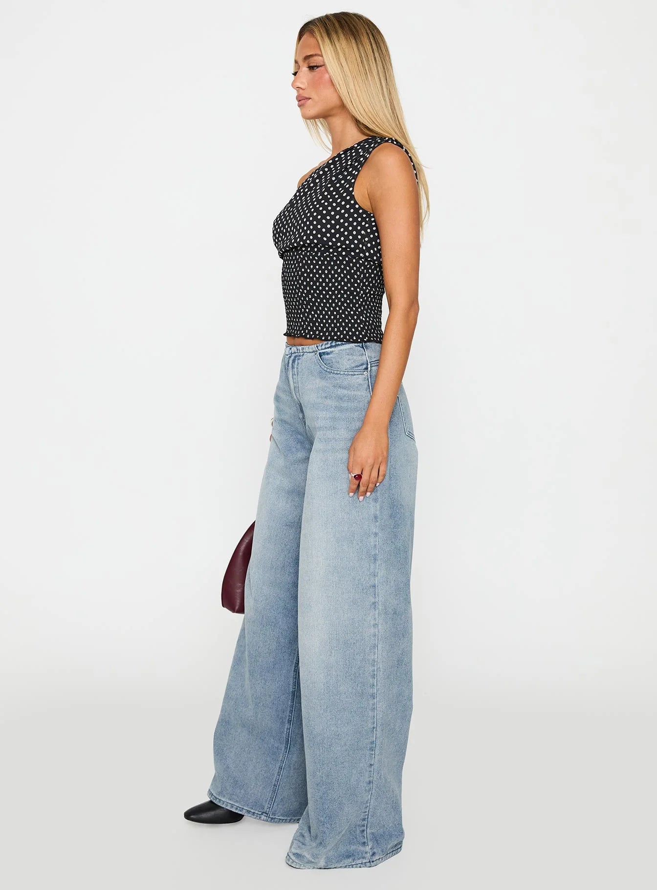 Bowe Low Rise Wide Leg Jeans Blue