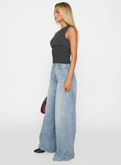 Bowe Low Rise Wide Leg Jeans Blue