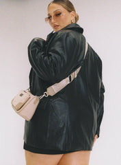 Ellen Faux Leather Blazer Curve
