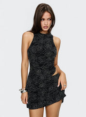 Forget Me Diamonte Mini Skirt Black