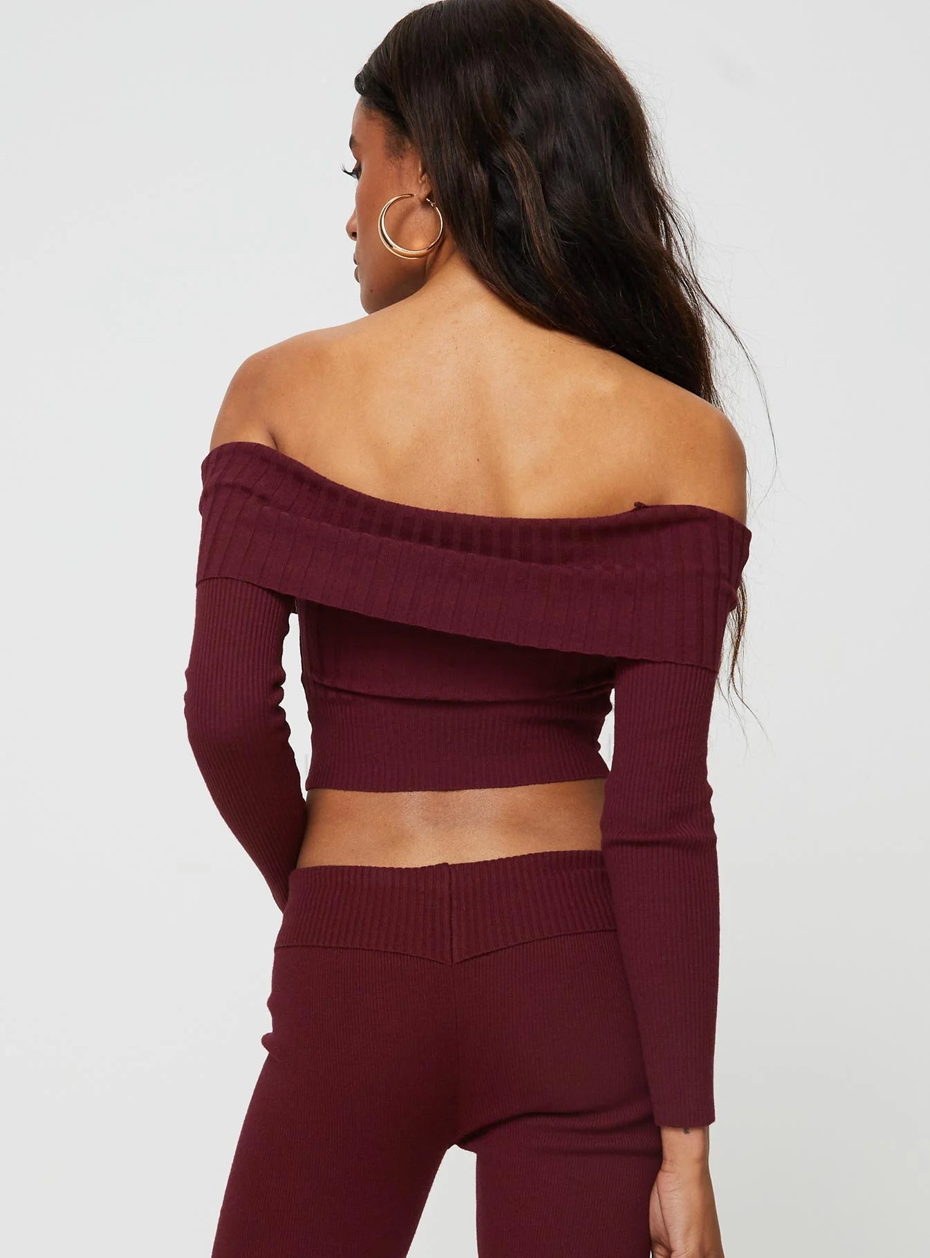 Tagula Off The Shoulder Top Burgundy