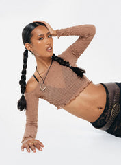 Macgraw Off The Shoulder Top Beige