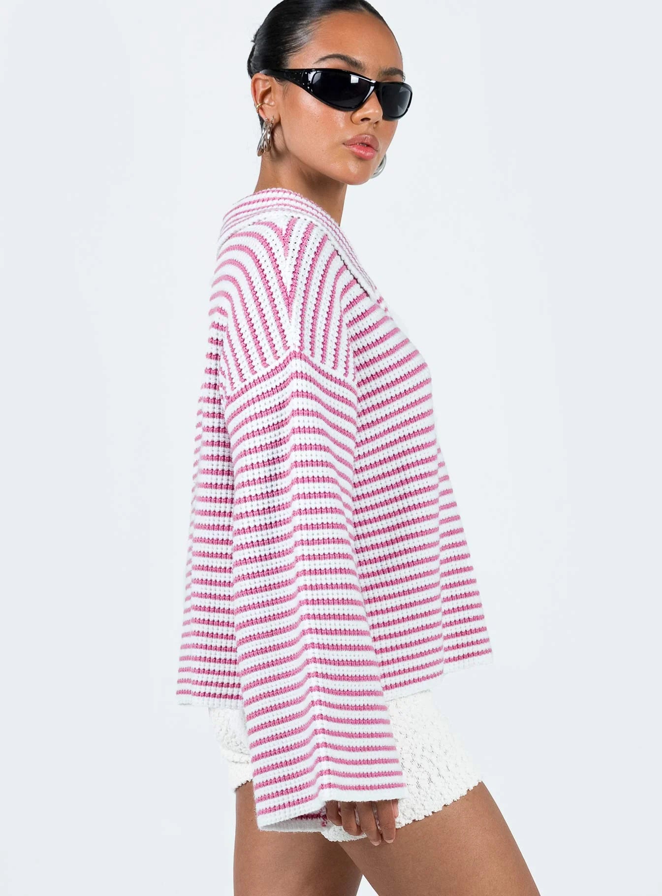 Willbar Oversized Sweater Pink / White