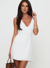 Tortellini Mini Dress White / Black Stripe