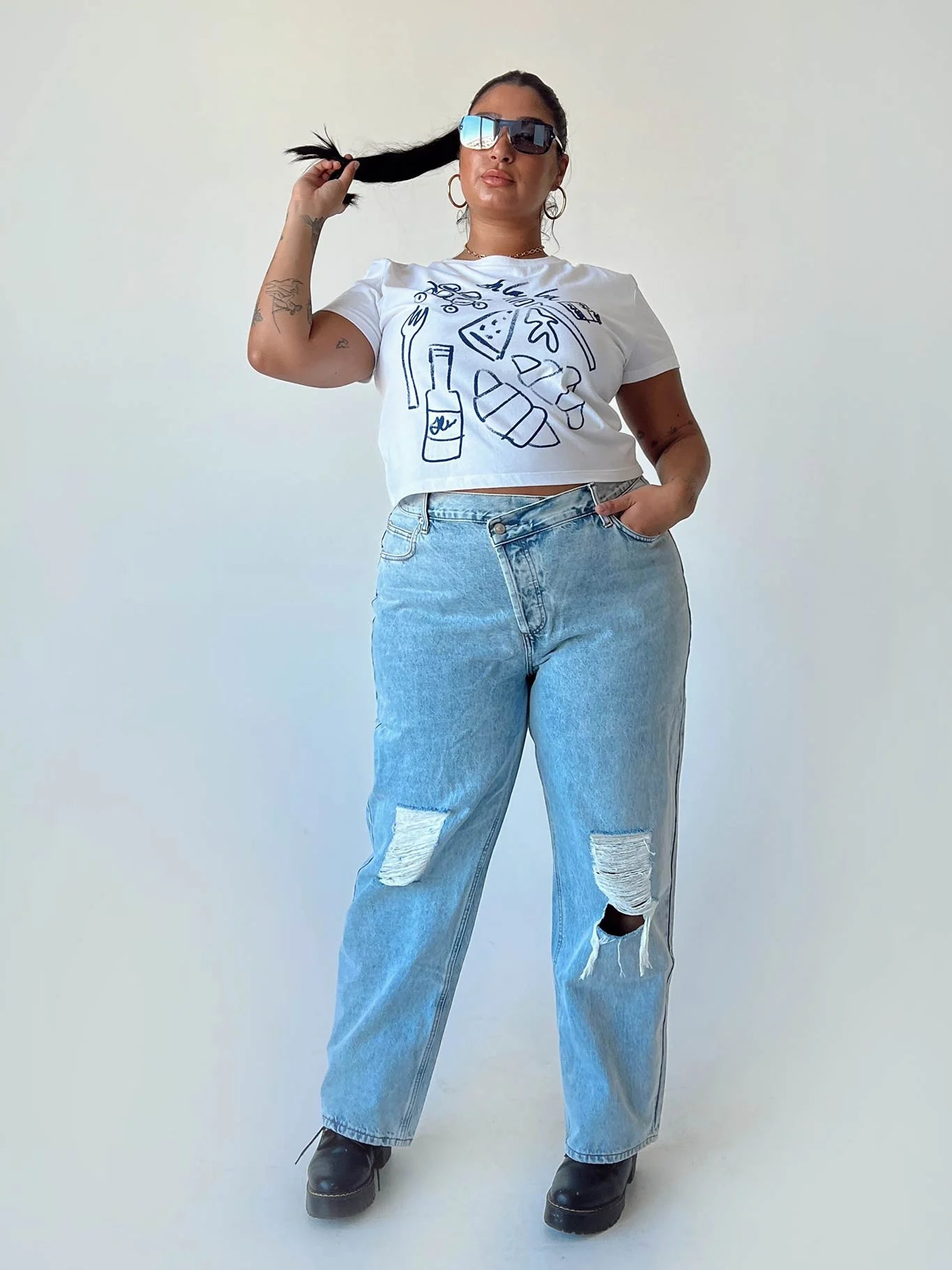 Continental Breakfast Tee White Curve