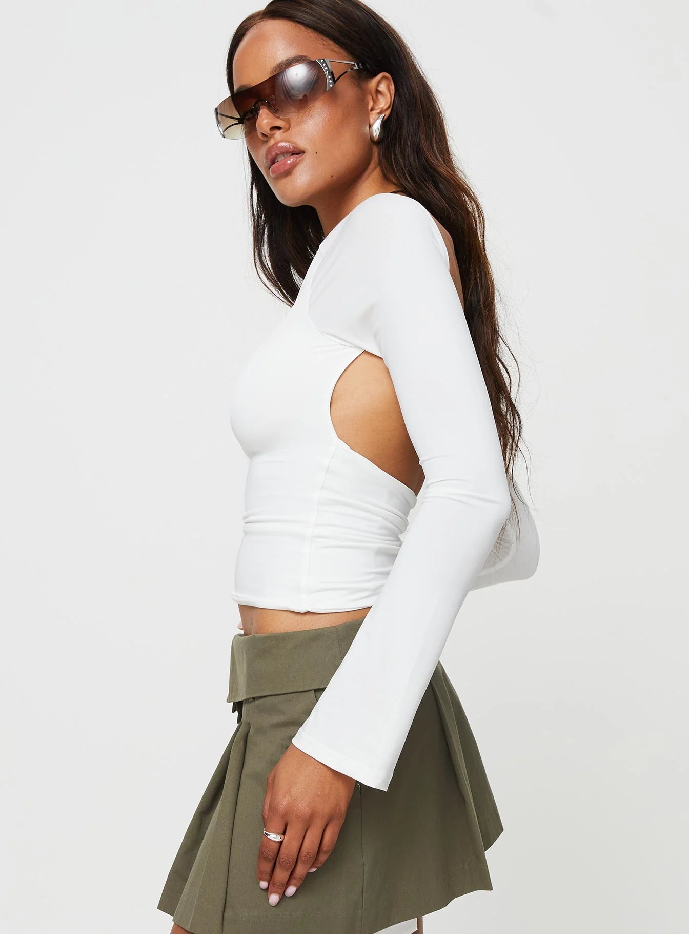 Zelka Long Sleeve Top White