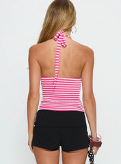In Toronto Halter Top Pink Stripe