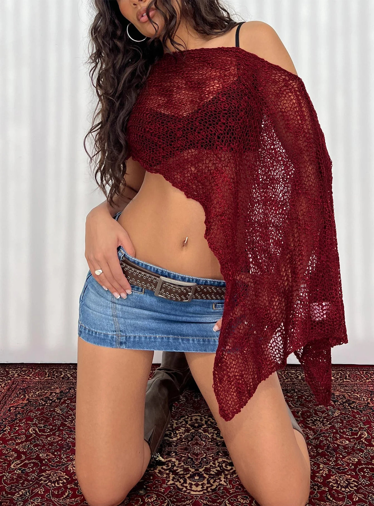 Boni Knit Poncho Wine