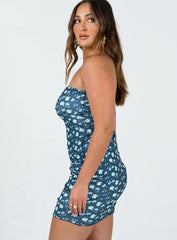 Oscar Mini Dress Navy Floral