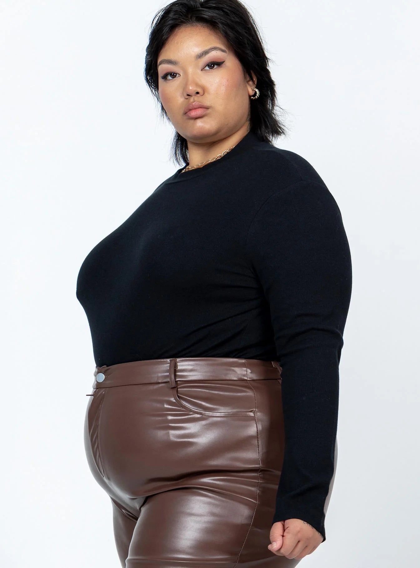 Maleny Long Sleeve Bodysuit Black Curve