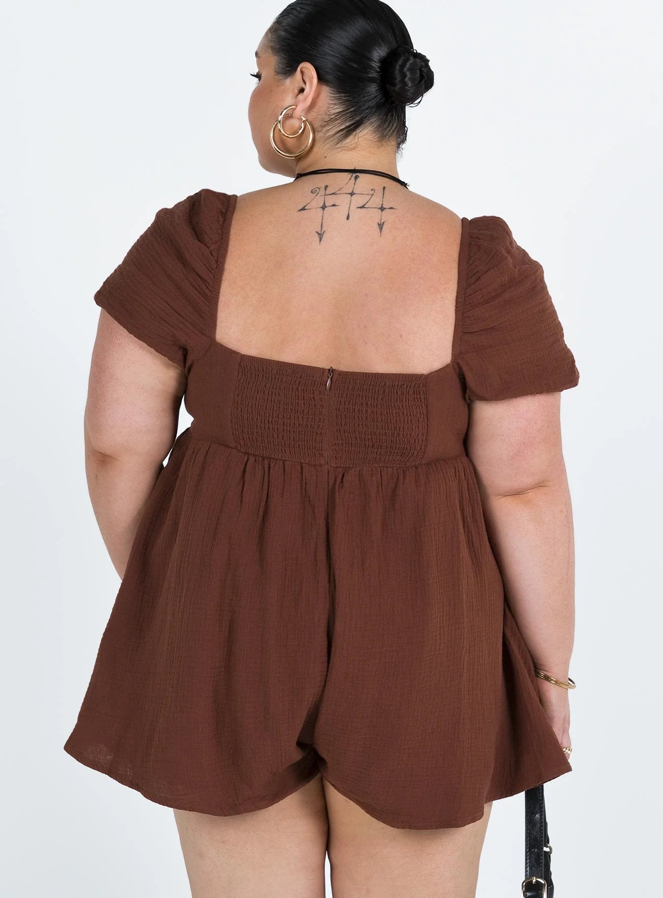 Lorna Romper Brown Curve