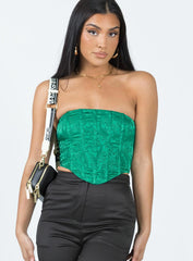 Armona Strapless Top Green