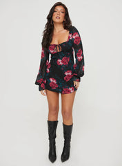 Bayford Long Sleeve Mini Dress Red / Black Petite