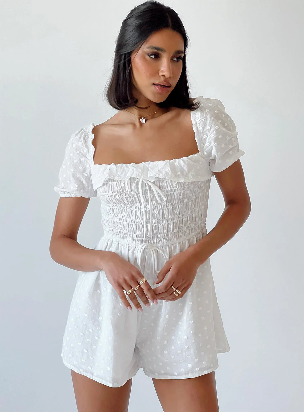 Leni Romper White