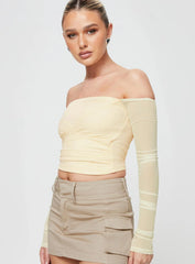 Sallo Off The Shoulder Top Yellow