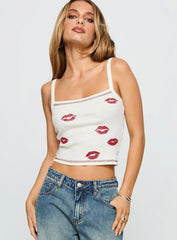 Smooches Graphic Top Cream