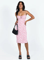 Noda Midi Dress Pink Floral