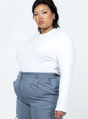 Maleny Long Sleeve Bodysuit White Curve