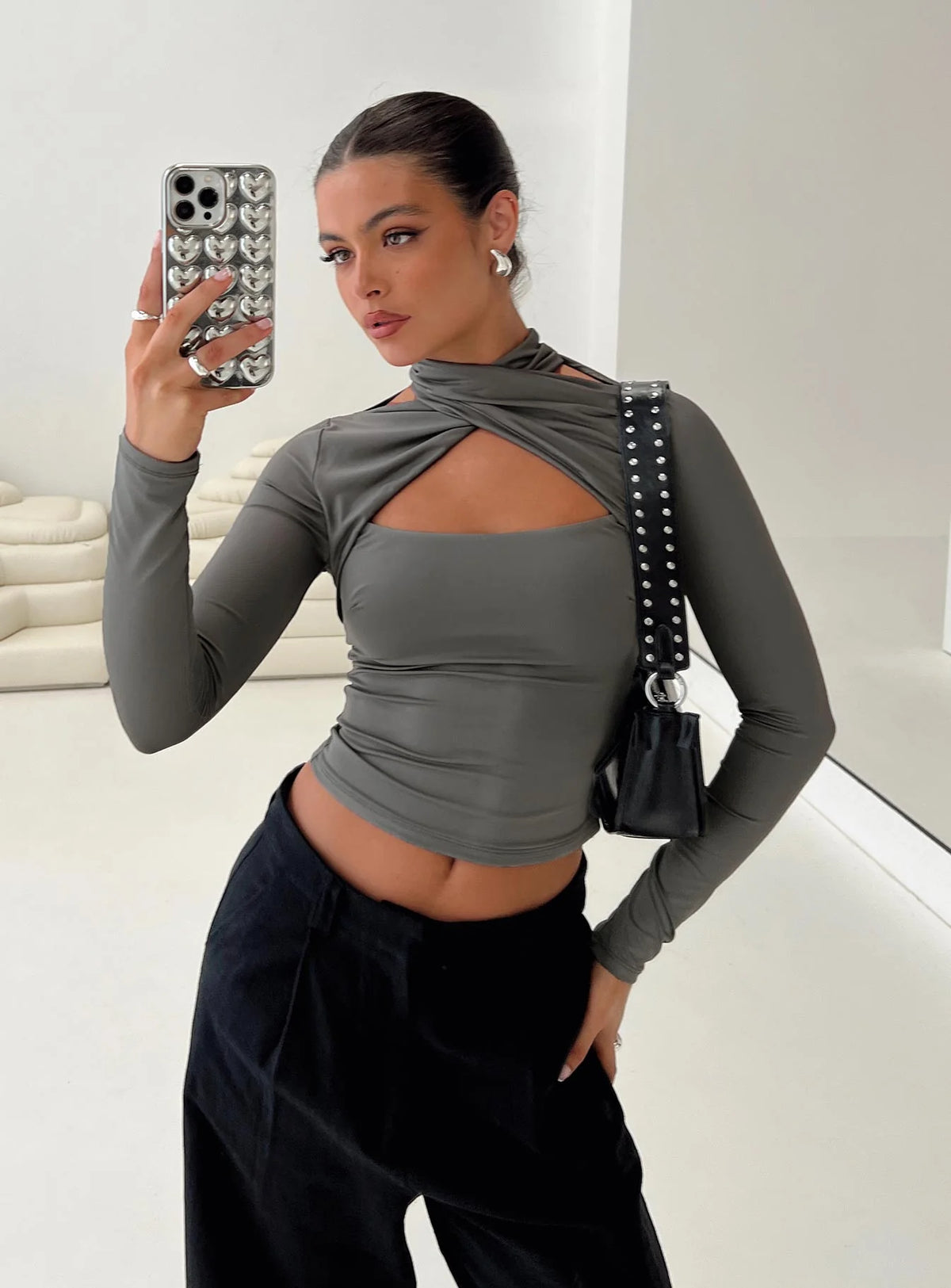 Ganz Long Sleeve Top Grey