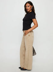 Ellanor Low Rise Straight Leg Jeans Tan