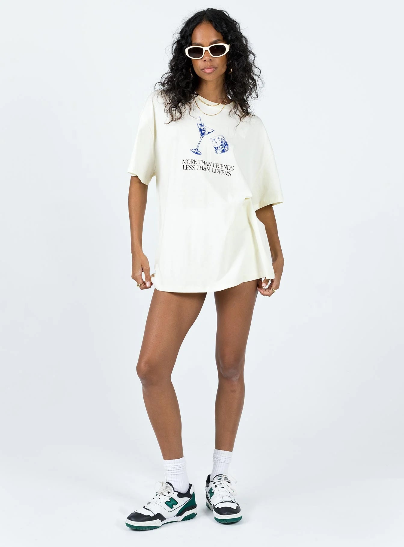 More Than Friends Oversized Tee Off White