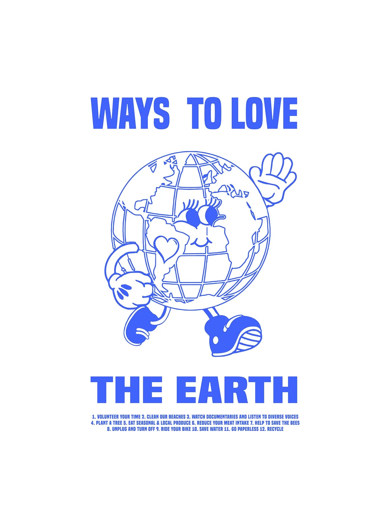 Organic Love The Earth Oversized Tee White Curve