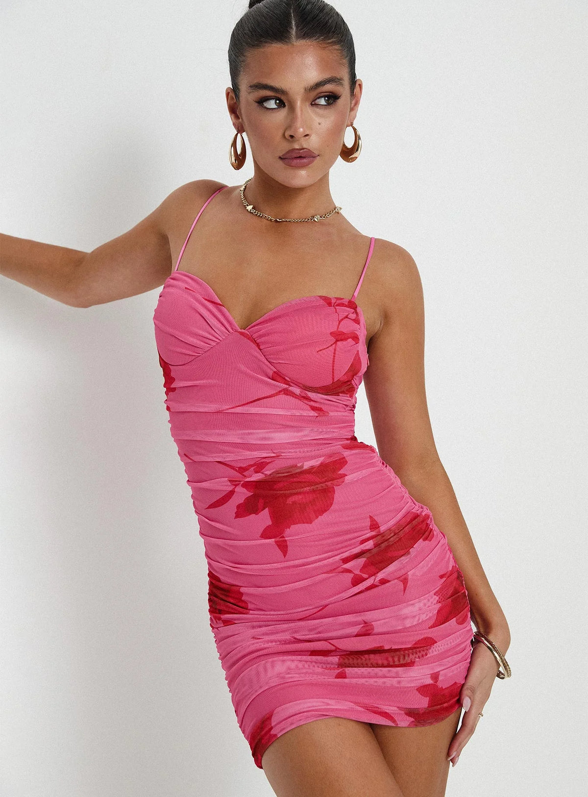 Stevens Mini Dress Pink Floral