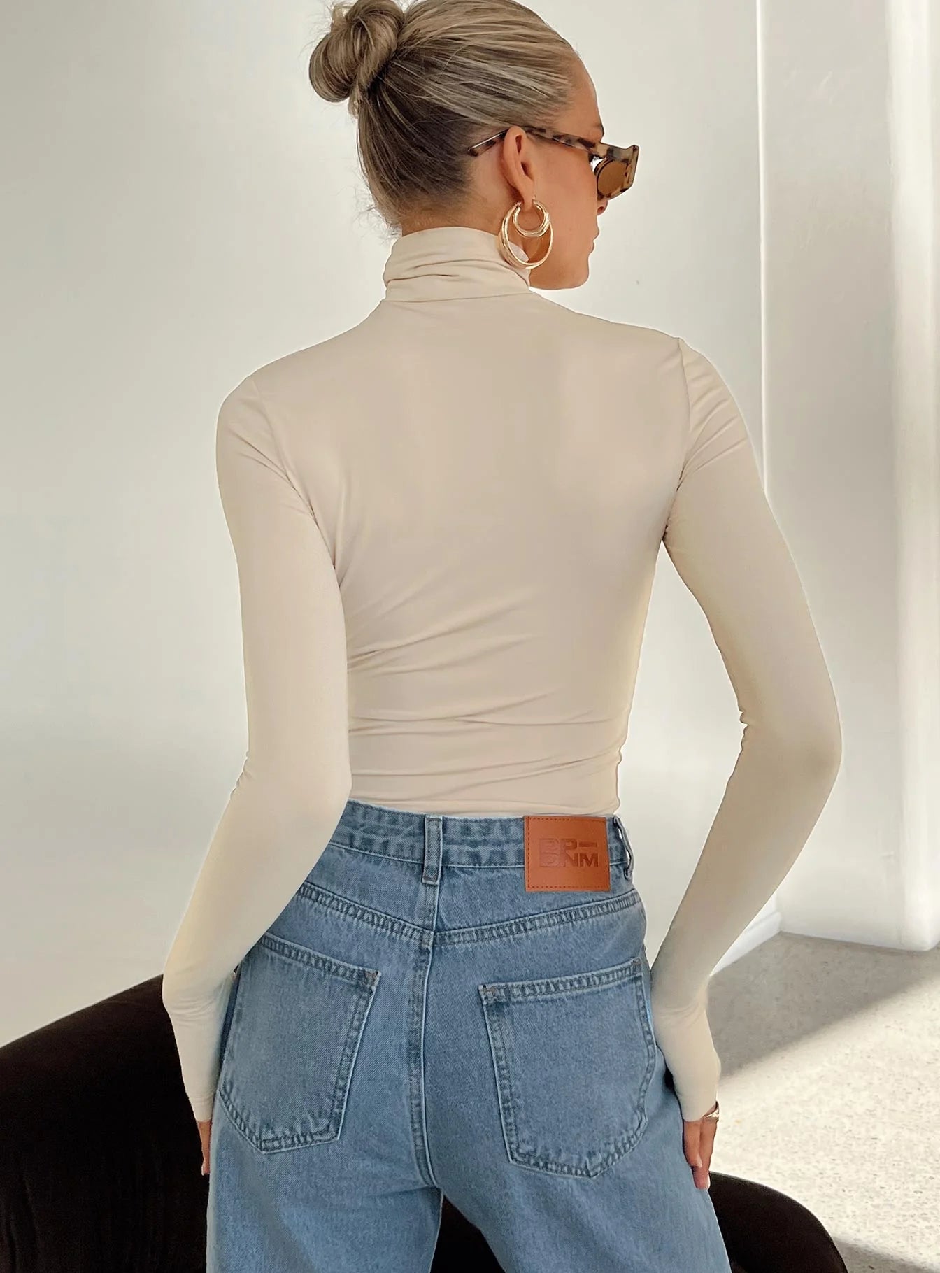 Elysium Long Sleeve Turtleneck Top Bone