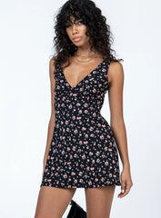 Nellie Mini Dress Black Floral