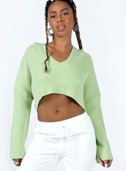 Benson Cropped Sweater Green