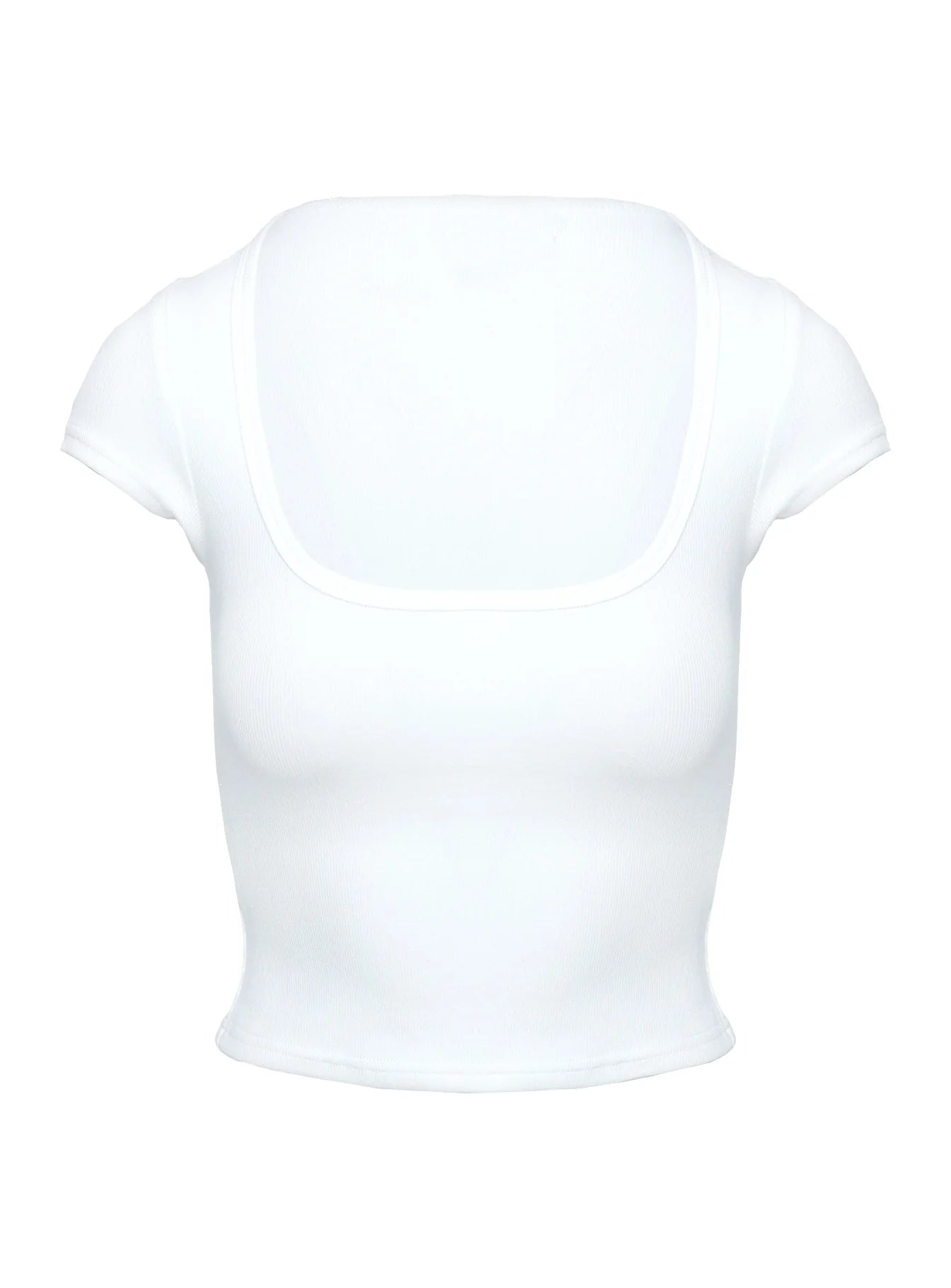 Baseline Square Neck Rib Top White