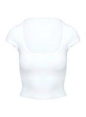Baseline Square Neck Rib Top White