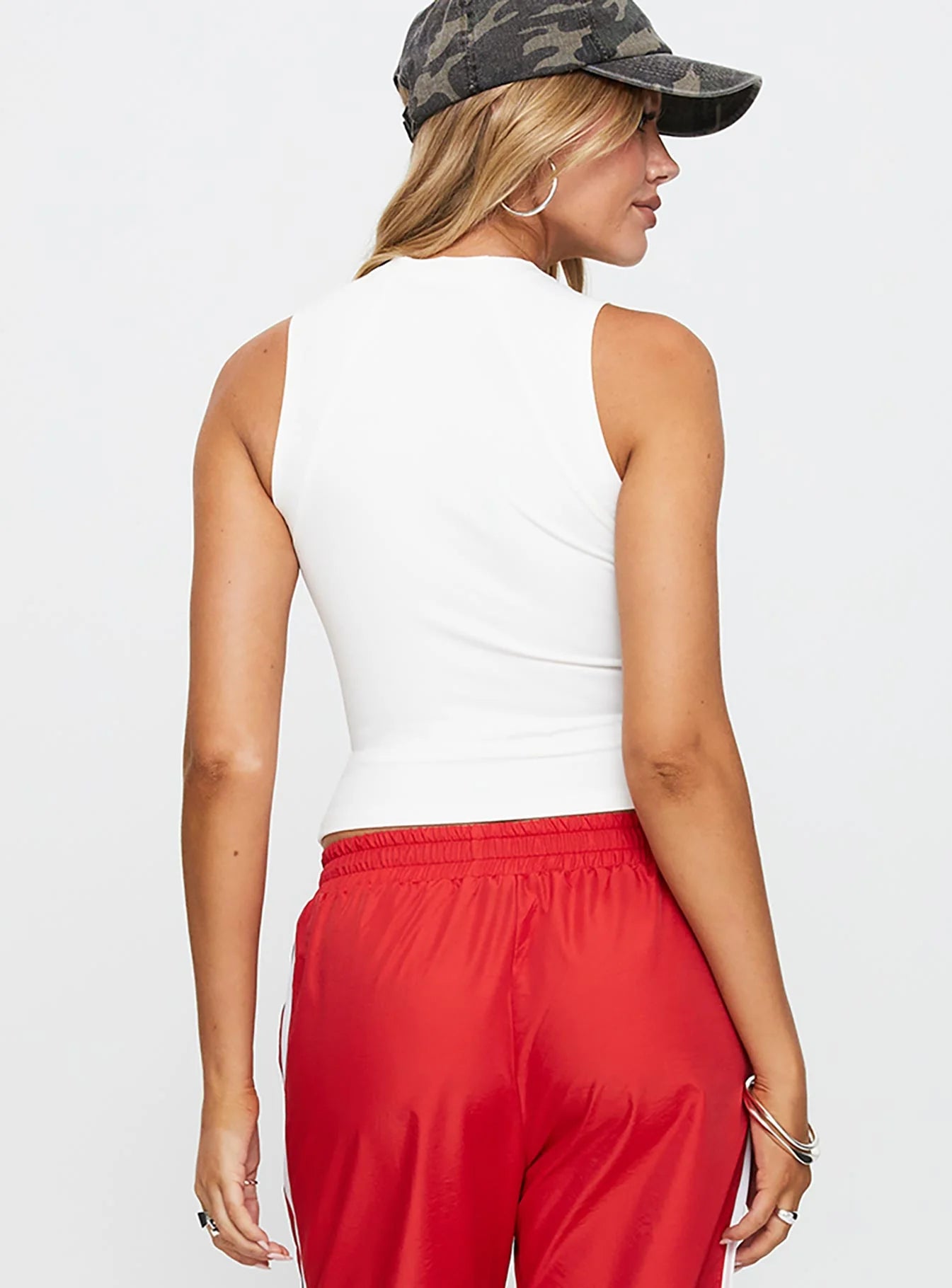 Healing Energy Funnel Neck Top White