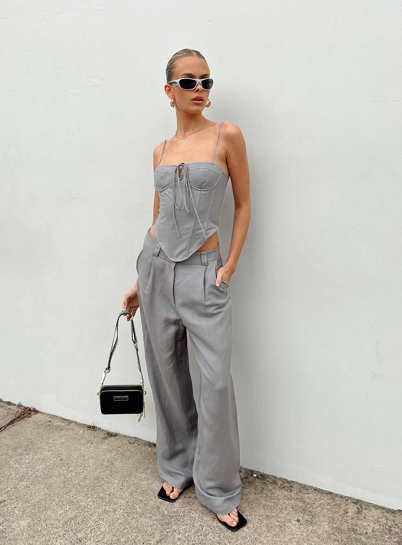 Del Gato Corset Top Grey