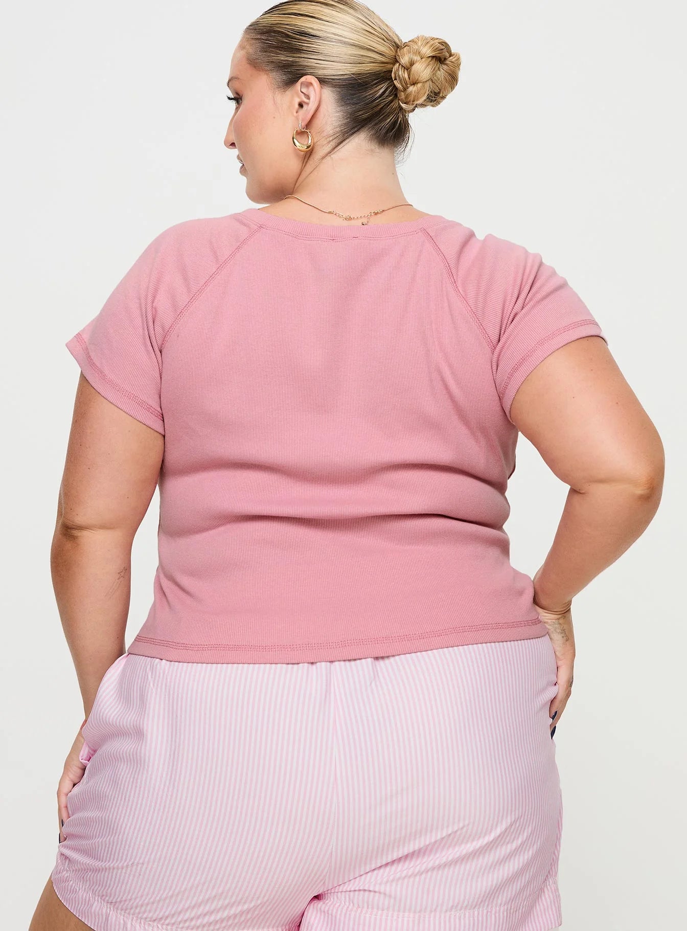Breakfast Buffet Sleep Tee Pink Curve