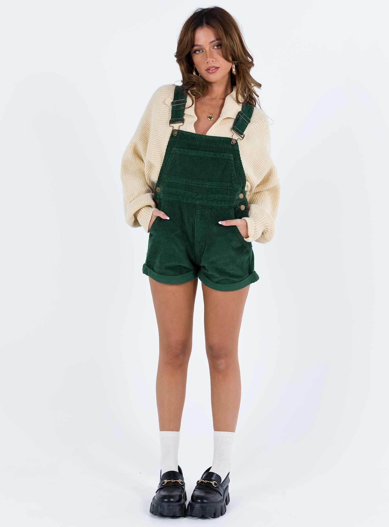 Kacey Short Overalls Khaki Petite