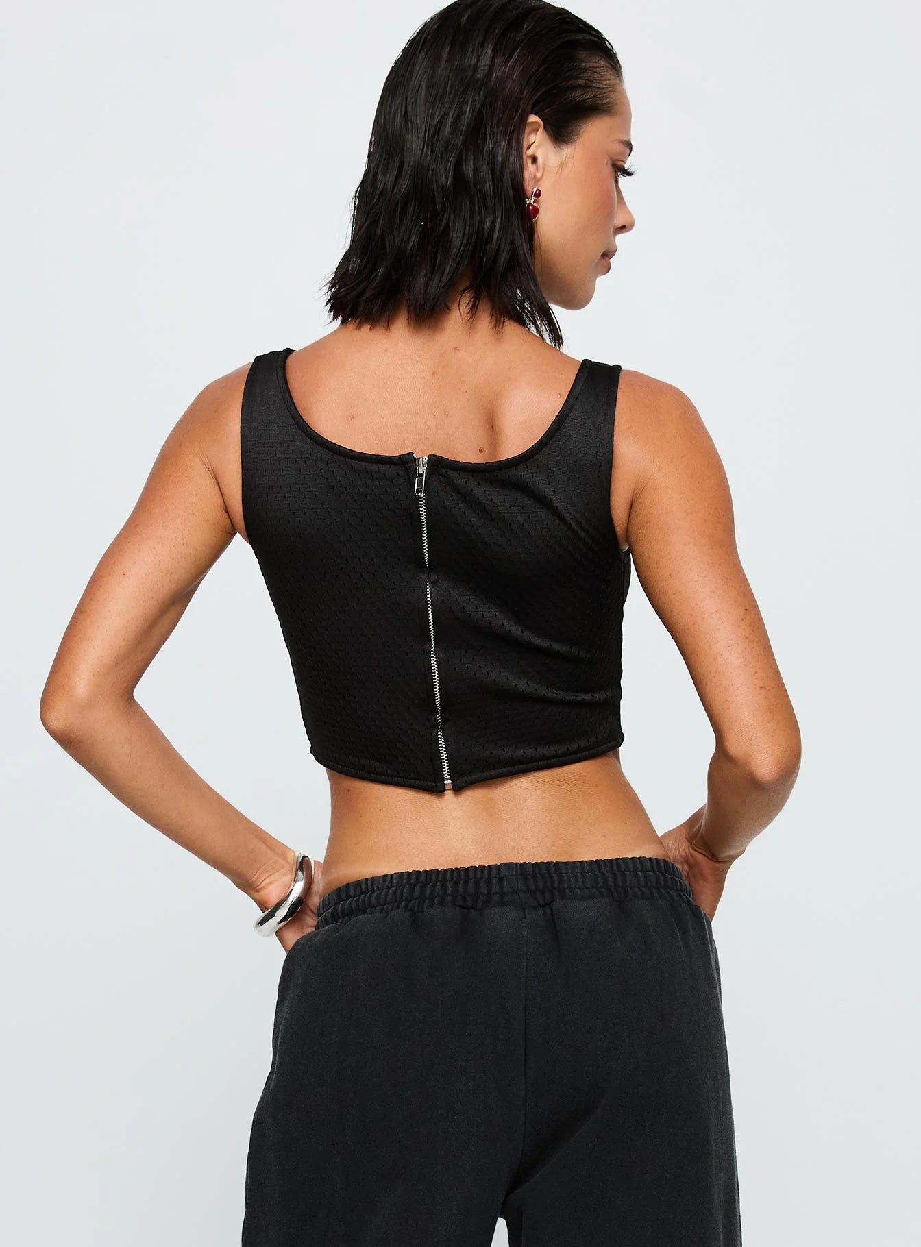 SDSU Jersey Corset Top Black