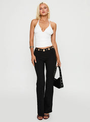True Grit Eyelet Flare Pants Black