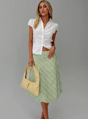 Vettie Midi Skirt Green Multi