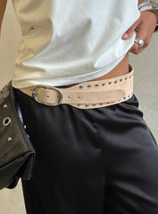 Spheres Stud Belt Beige Silver