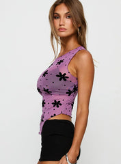 Avelaine Mesh Top Mauve