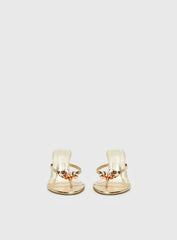 Billini Dalella Thong Heels Gold Metallic