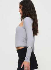 Adella Long Sleeve Top Grey