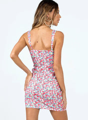 Be Mine Floral Mini Dress Red