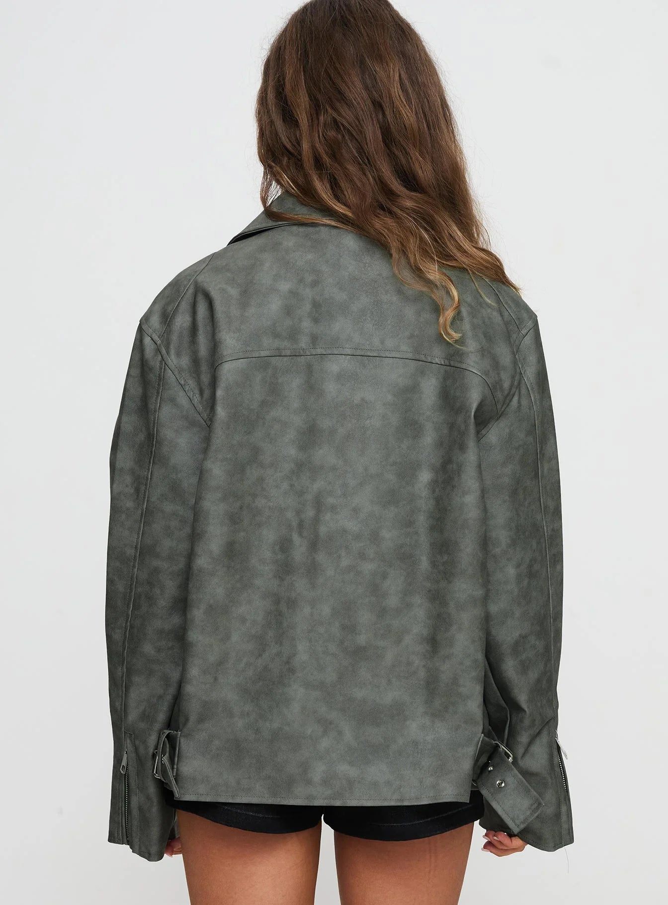 Kings Court Faux Leather Jacket Green