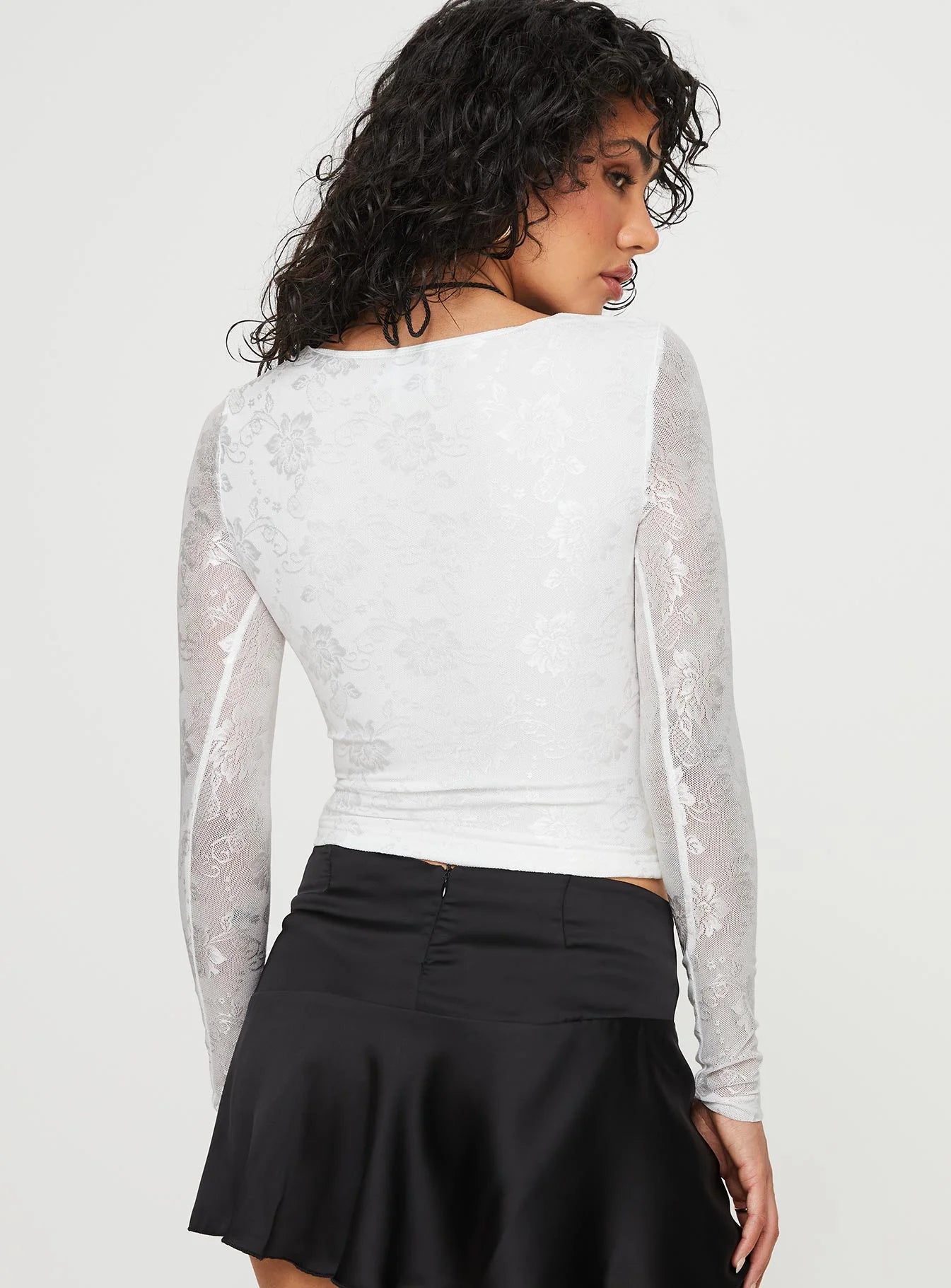 Radar Long Sleeve Top White